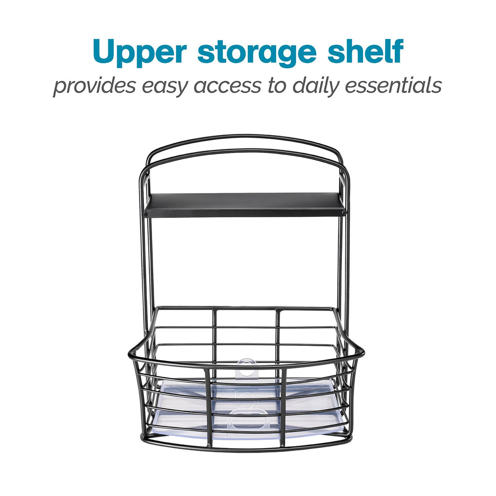 Countertop Storage Bin with Shelf