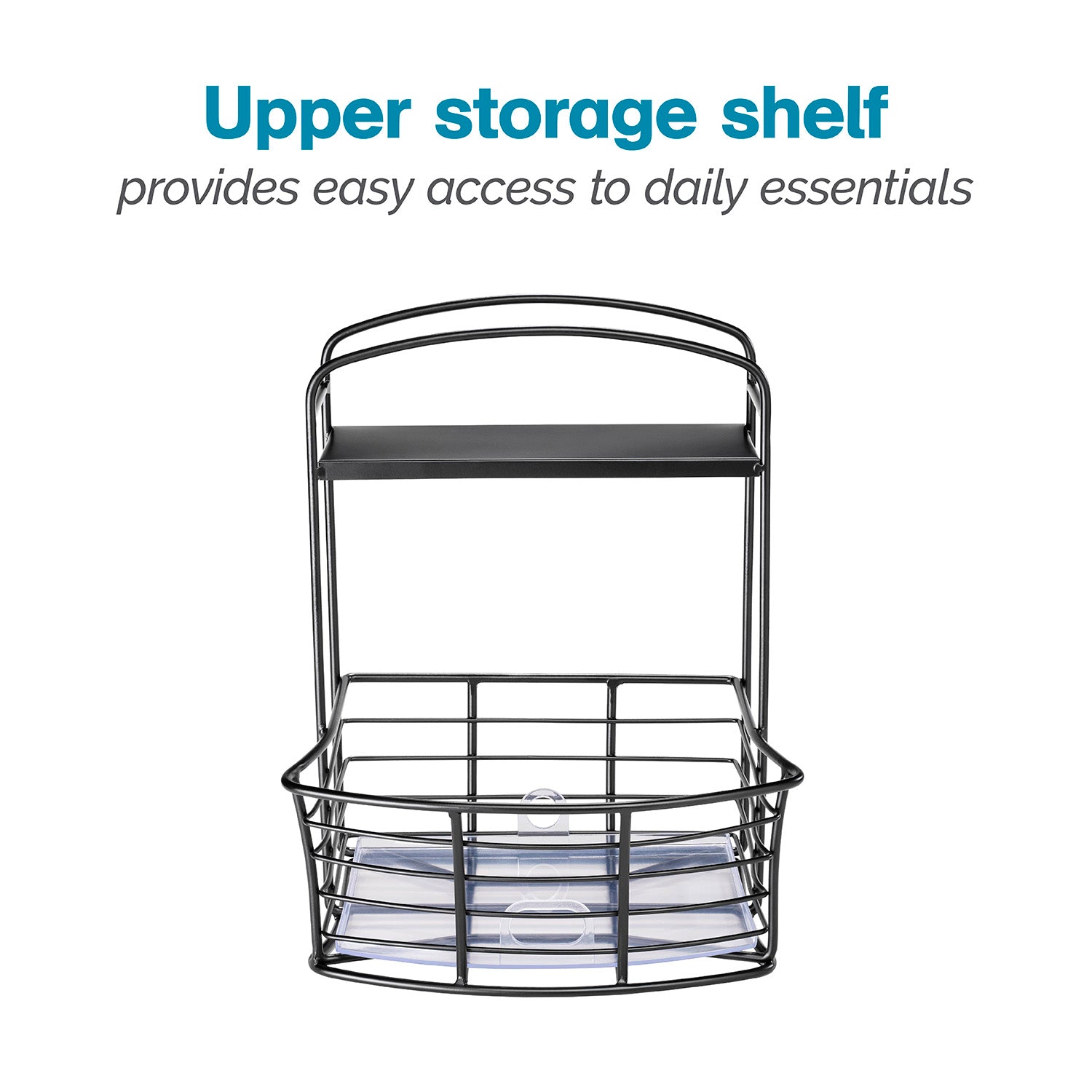 Countertop Storage Bin with Shelf